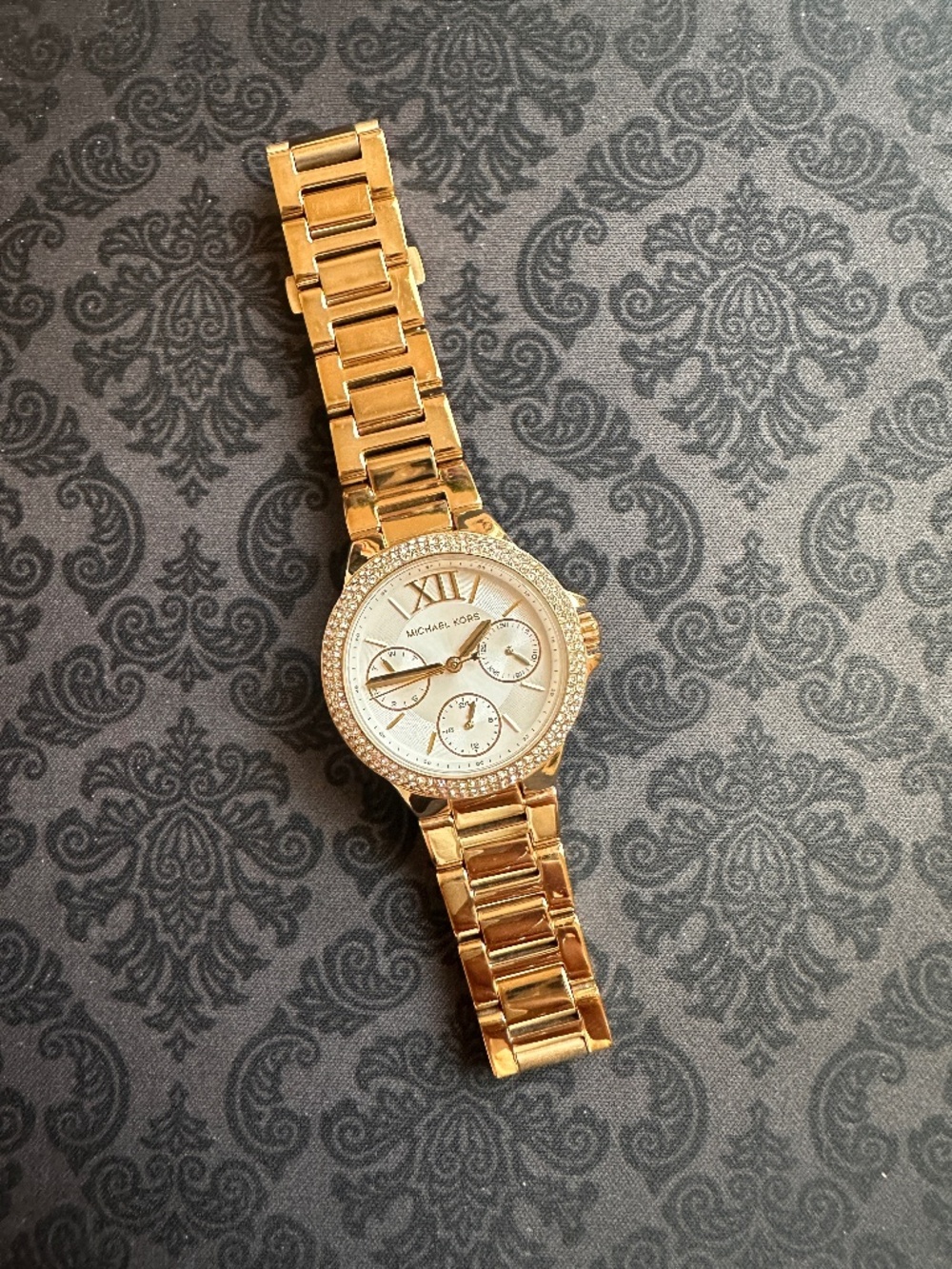 Michael Kors Mini Camille MK6844 Gold Crystal Pavé Watch 33mm
